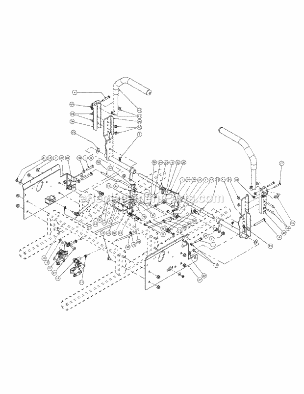 Control Assembly Diagram and Parts List for M54-KW 53AI8CT4050 Cub Cadet Sprayer